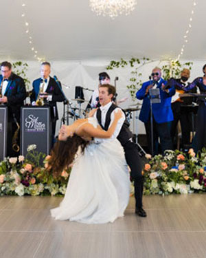 Sid Miller Dance Band, live music wedding band, performs for the bride and groom